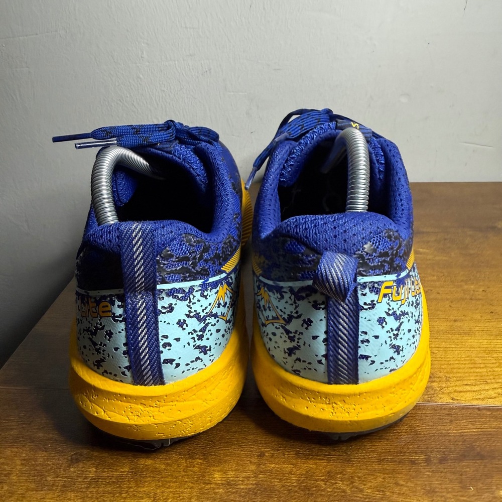 ASICS Fuji Lite 2 Running Shoes Mens Size 10 Blue Yellow 1011B209 - Picture 4 of 6
